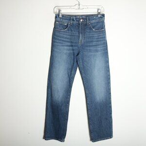 Madewell The Longline Petite Straight Jean Womens 25P Greendale Medium Wash